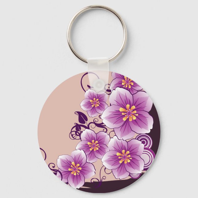 Chaveiro Purple Floral (Frente)