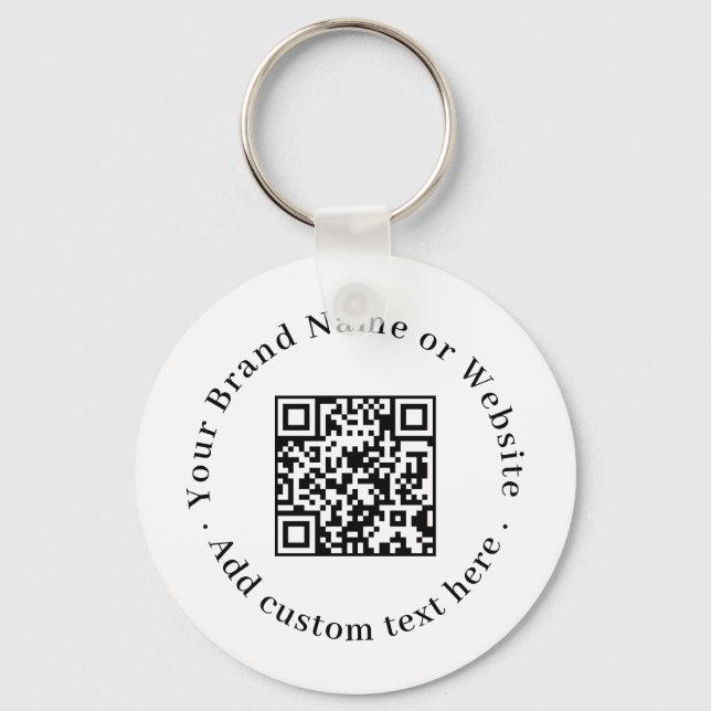 Chaveiro QR Branco | Design de Orçamento Minimalista Limpo (Frente)