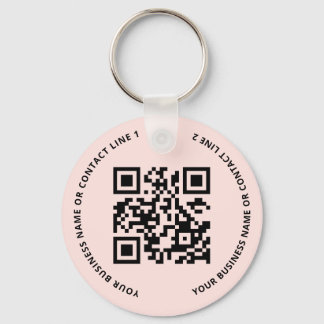 Chaveiro QR Code Logo Business Blush Pink