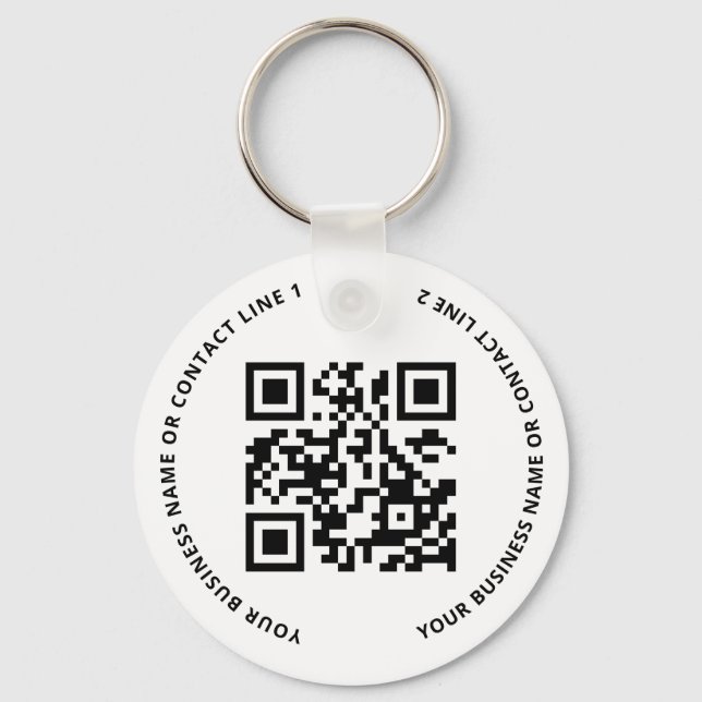 Chaveiro QR Code Logo Business White (Frente)