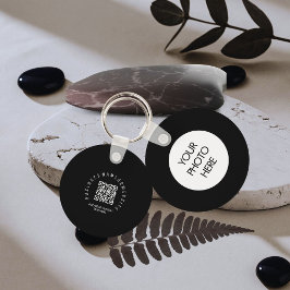 Chaveiro QR Code modern, Black Business logo Round