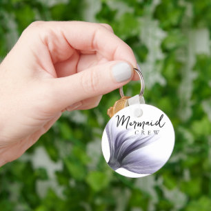 Chaveiro Quadrado de Mermaid Bachelorette Chic Roxo Lavan