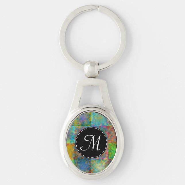 Chaveiro Quadrados abstrato coloridos (Frente)