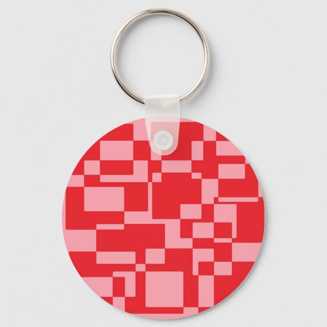 Chaveiro Quadrados cor-de-rosa-vermelho (Frente)