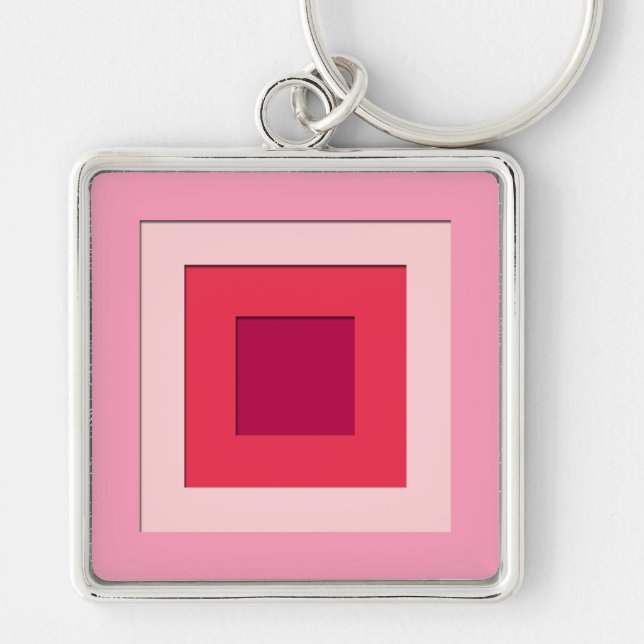 Chaveiro quadrados em camadas do século médio - rosa e vinh (Frente)