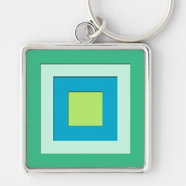Chaveiro quadrados em camadas do século médio - verde-jade (Frente)