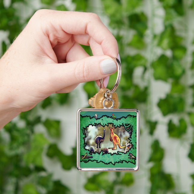 Chaveiro Quadro de Arbusto da Vida Selvagem Australiana (Mão)