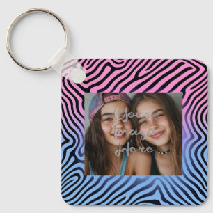 Chaveiro Quadro de Fotografia com Strike de Zebra com Gradi