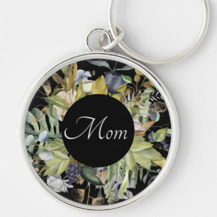 Chaveiro Quadro Floral Azul e Verde Mãe