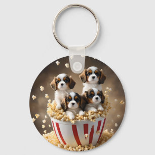 Chaveiro Quads Cavalier Spaniel Puppies Na Pipoca,