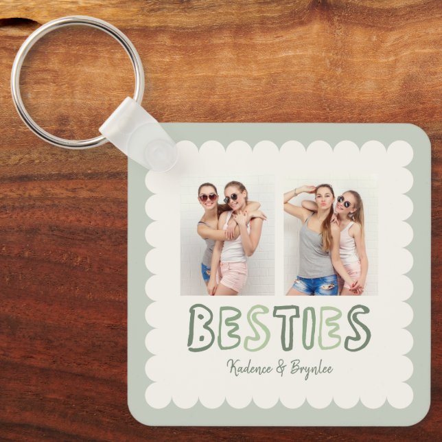 Chaveiro Quaisquer Cores Recortadas Personalizadas 2 Fotos  (Frente)