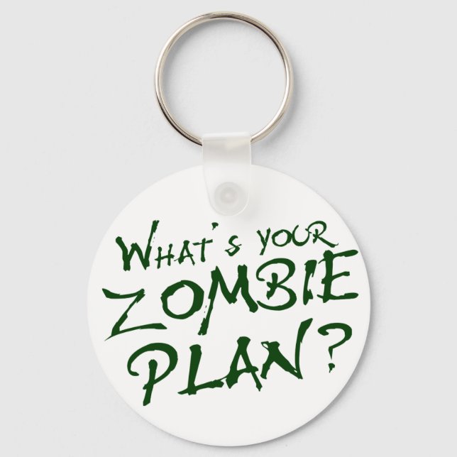 Chaveiro Qual é o seu plano Zombie? (Frente)