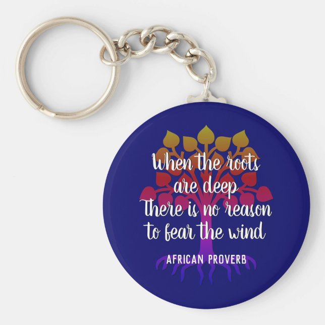 Chaveiro QUANDO AS RAÍZES SÃO UMA Cotação Inspiracional PRO (Frente)