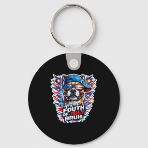 Chaveiro Quarto de julho engraçado bruh boxer cão patriótic