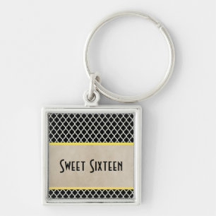 Chaveiro Quatrefoil Quic Sweet 16 Chaveiro, Amarelo