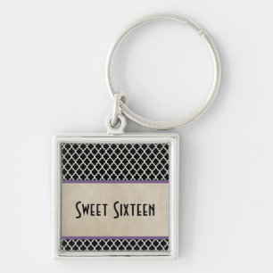 Chaveiro Quatrefoil Quic Sweet 16 Chaveiro, Roxo