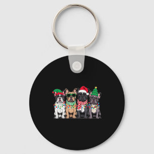 Chaveiro Quatro Cães Bulldog Francês Natal Engraçado Papai