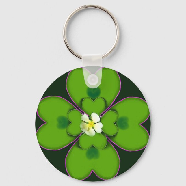 Chaveiro Quatro Ruas De Véu De Folha De Patrick Irish Flowe (Frente)