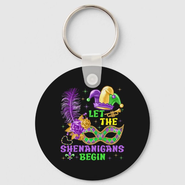 Chaveiro Que Os Shenanigans Comecem A Homens Mardi Gras (Frente)