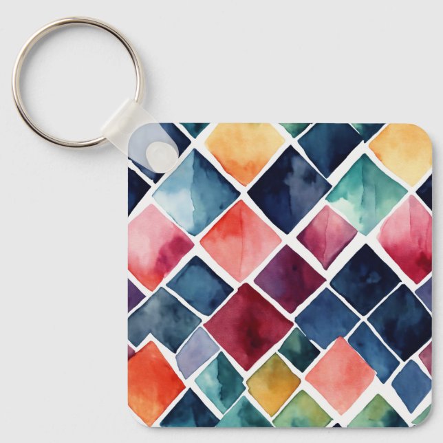 Chaveiro Que tal "Argyle Watercolor Charm Chaveiro" (Frente)