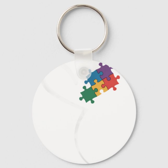 Chaveiro Quebra-cabeça do Autismo Amor Conscientização do A (Frente)