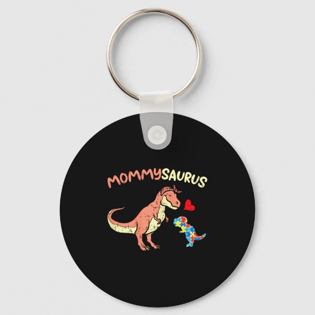 Chaveiro Quebra-cabeça Mommysaurus Dinossauro Conscientizaç (Frente)