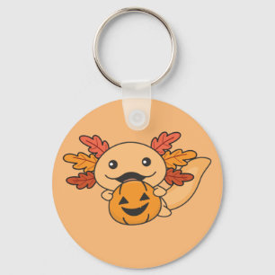 Chaveiro Queda do Axolotl com folhas de queda