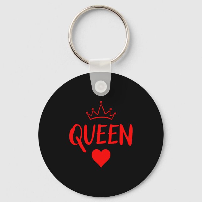 Chaveiro Queen Of Hearts Matching Couple Saint Valentines _ (Frente)