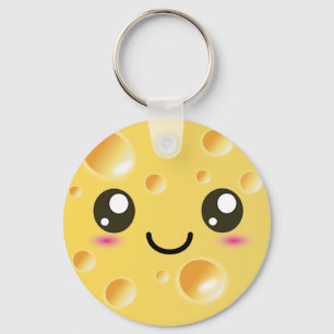 Chaveiro Queijo feliz bonito de Kawaii