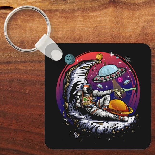 Chaveiro Queijo Moon Space (Frente)