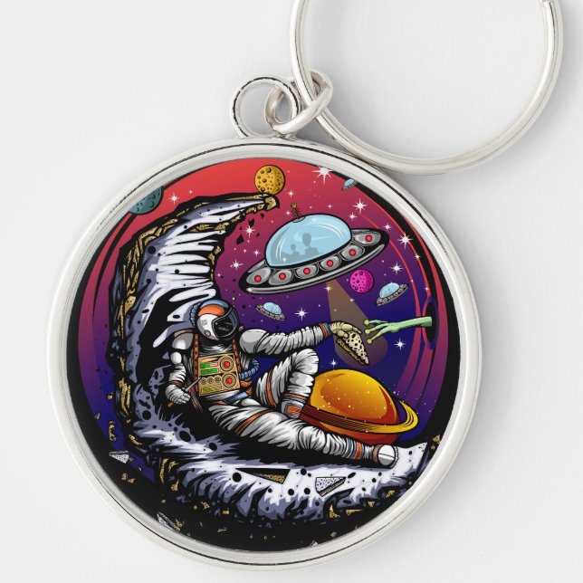 Chaveiro Queijo Moon Space (Frente)