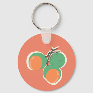 Chaveiro Quenepas Limões Espanhóis Fruta Desenhada à Mão   