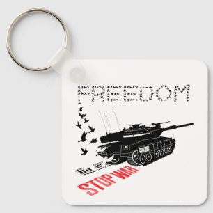 Chaveiro Queremos Paz Mundial e Liberdade, Pare a Guerra