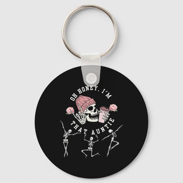 Chaveiro Querida, sou aquela tia tia dançando Skeleton Hal (Frente)