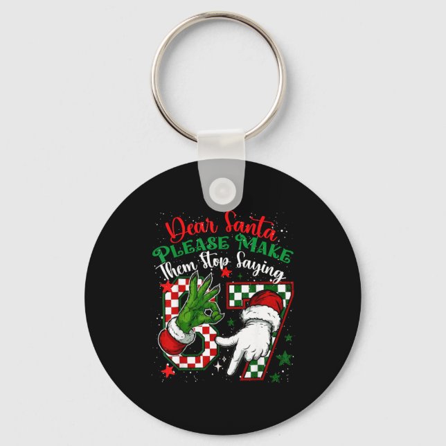 Chaveiro Querido Papai Noel 67 Natal Engraçado Seis Sete 6- (Frente)