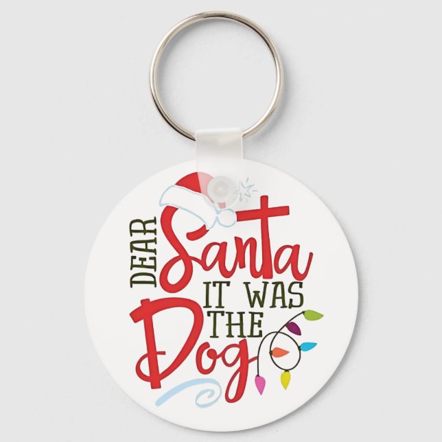 Chaveiro Querido Papai Noel Foi o Cachorro Engraçado  (Frente)