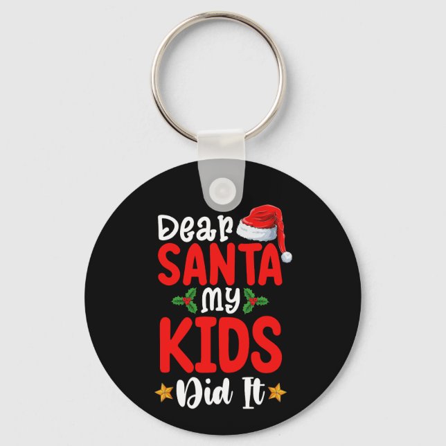 Chaveiro Querido Papai Noel Meus Filhos Fizeram Natal Papai (Frente)