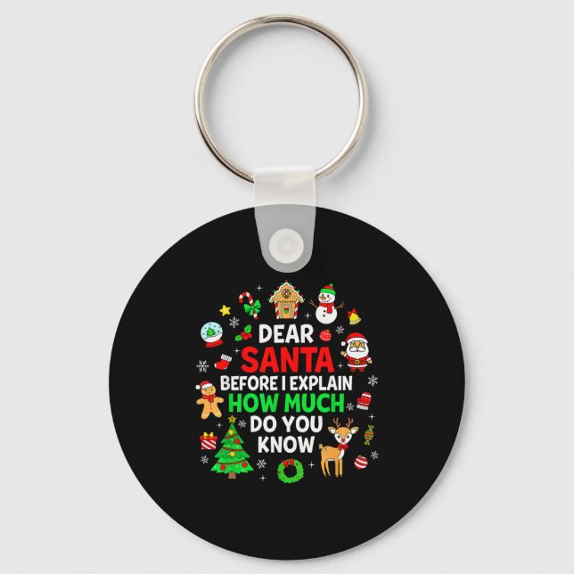 Chaveiro Querido Papai Noel Posso Explicar Piadas de Natal  (Frente)