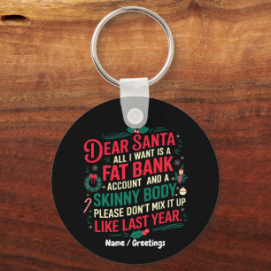 Chaveiro Querido Papai Noel Tudo o que Quero É Conta Bancár