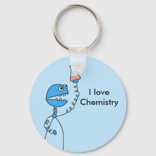 Chaveiro Química engraçada azul do amor do robô