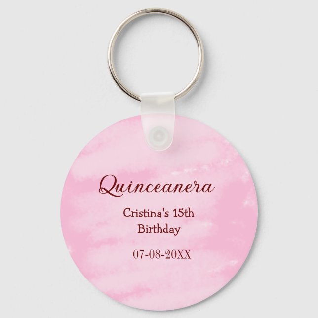 Chaveiro Quinceanera anos 15 de aniversário adicione nome t (Frente)