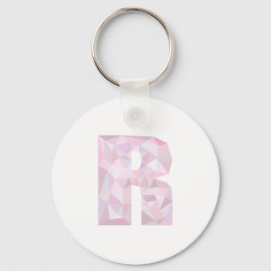 Chaveiro R - Triângulos Poly Baixo - Cinza Púrpura Rosa N