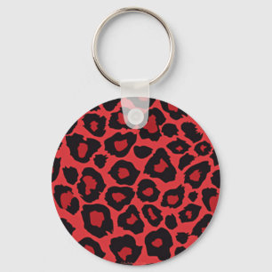 Chaveiro RAB Rockabilly Leopard Print Red Black