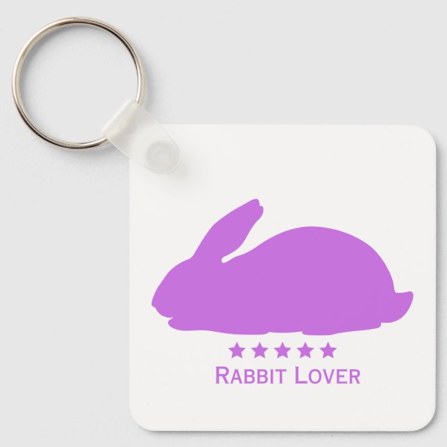 Chaveiro Rabbit Lover em Púrpura (Frente)