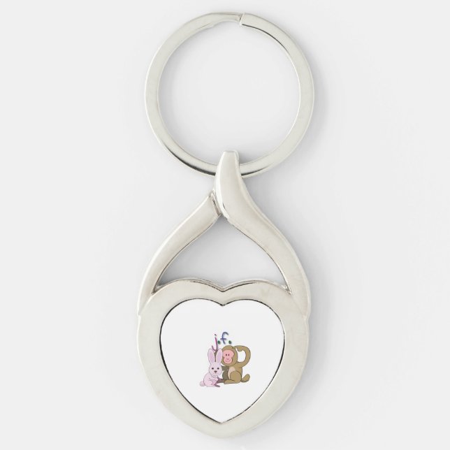 Chaveiro rabbit & monkey (Frente)