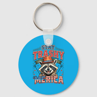Chaveiro Racoon Engraçado 4 De Julho Bandeira Americana EUA