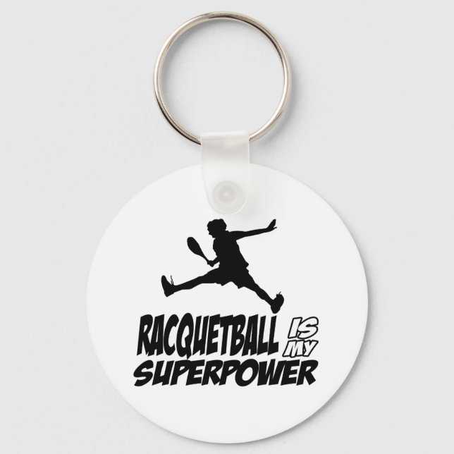 Chaveiro Racquetball é a minha superpotência (Frente)