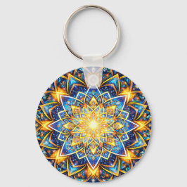 Chaveiro Radiant Kaleidoscope Mandala – Color Harmony gold