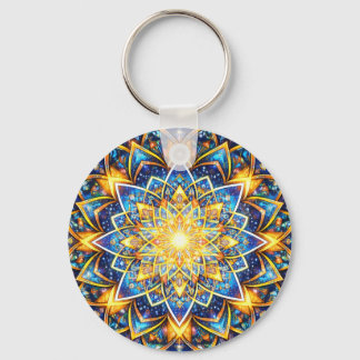 Chaveiro Radiant Kaleidoscope Mandala – Color Harmony gold
