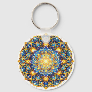 Chaveiro Radiant Kaleidoscope Mandala – Color Harmony gold